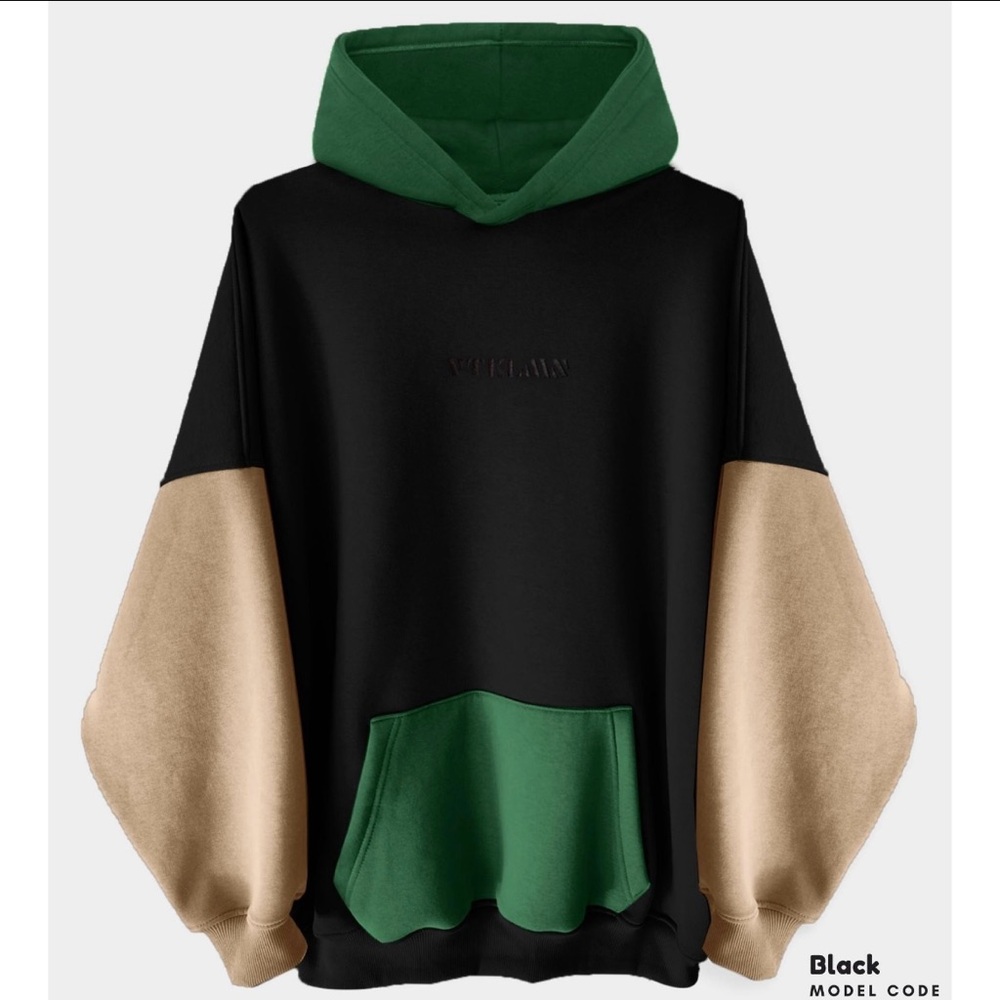 Over Sized Green and Black Hoodie